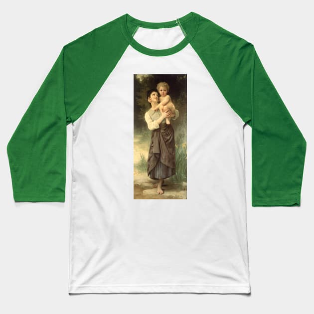 Brother and Sister by Bouguereau Baseball T-Shirt by MasterpieceCafe